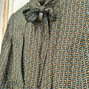 J. McLaughlin Equestrian Silk Blend Dress Sz Small